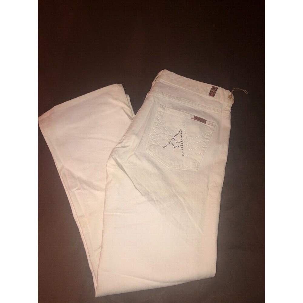 7 for All Mankind White Studded Denim jeans size 30 BRAND NEW Women's Unisex